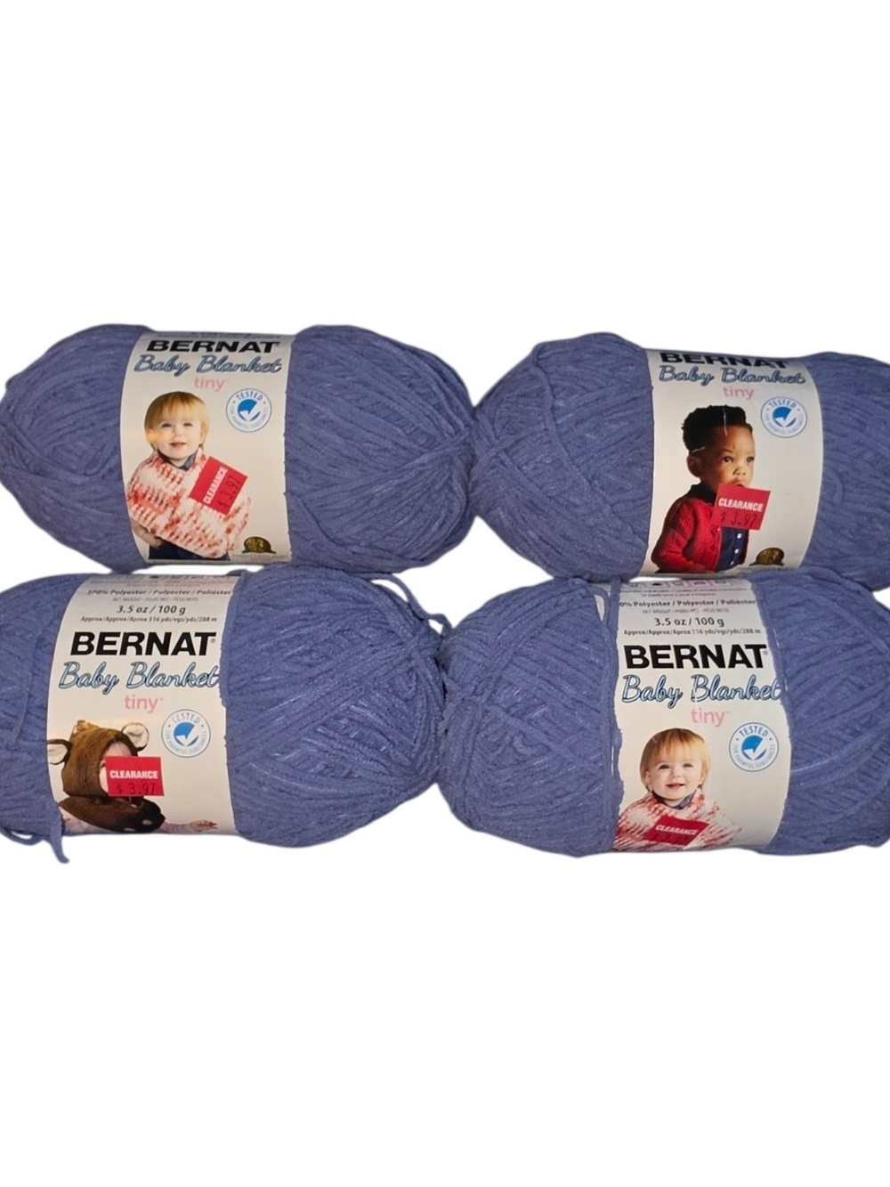 Bernat Baby Blanket Tiny Dungarees #14010 – Lot of 4 – Hard to Find